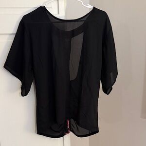 Elegant Black Sheer Women's Top